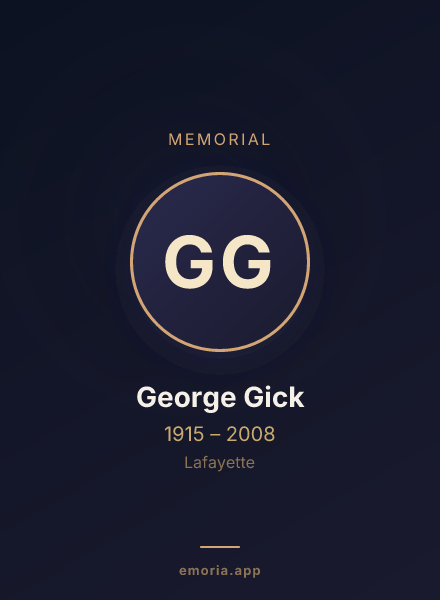 Memorial portrait of George Gick