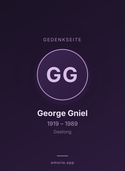 Gedenkportrait von George Gniel