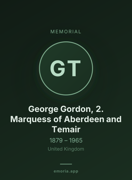 Memorial portrait of George Gordon, 2. Marquess of Aberdeen and Temair