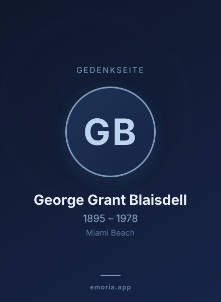Gedenkportrait von George Grant Blaisdell