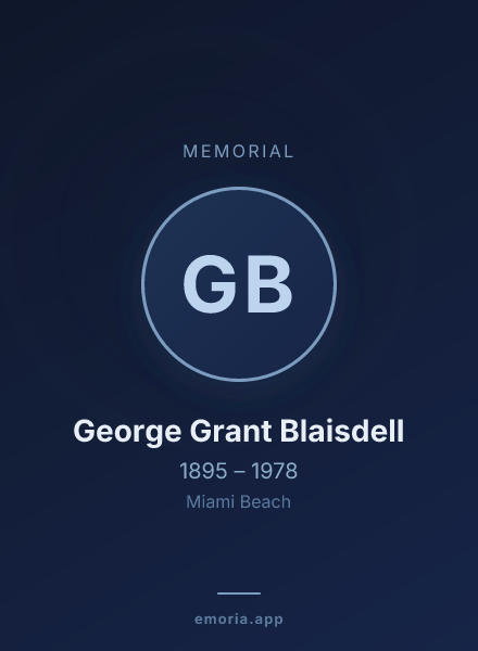 Memorial portrait of George Grant Blaisdell