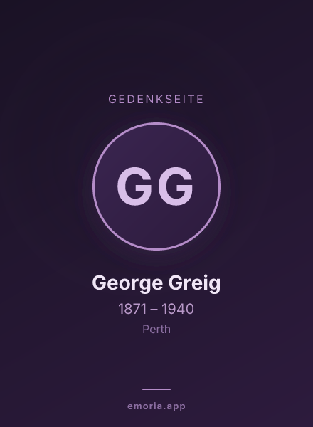 Gedenkportrait von George Greig