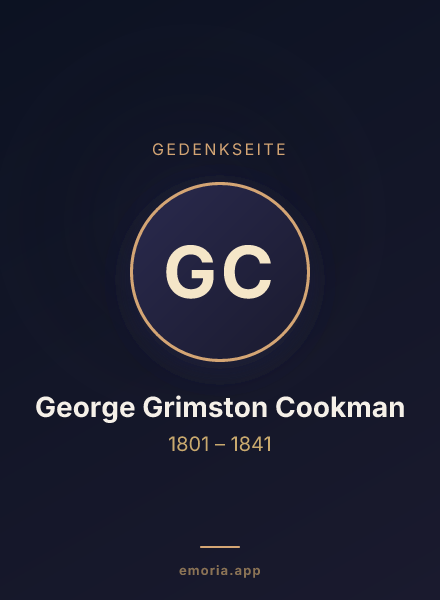 Gedenkportrait von George Grimston Cookman