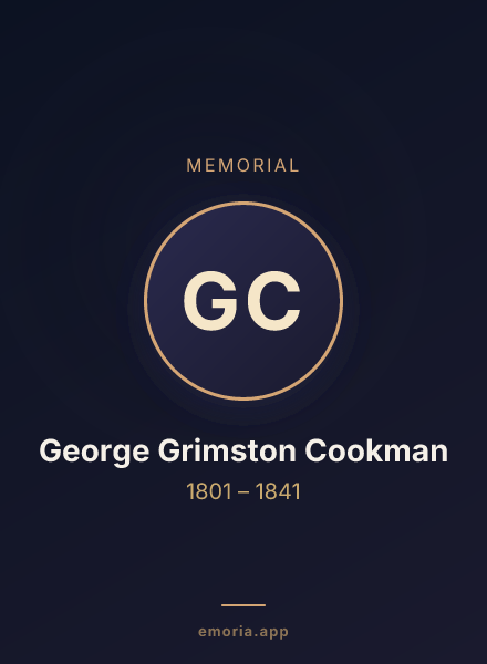 Memorial portrait of George Grimston Cookman