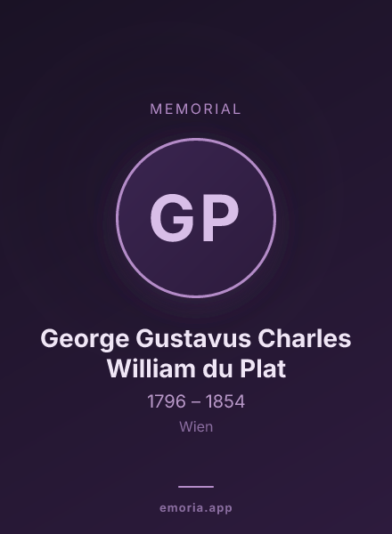 Memorial portrait of George Gustavus Charles William du Plat