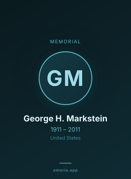 Memorial portrait of George H. Markstein