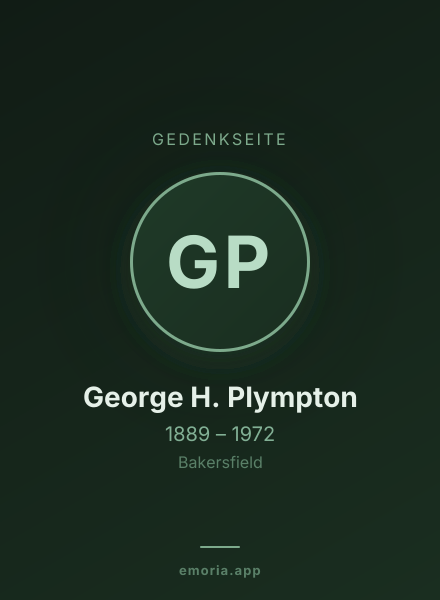Gedenkportrait von George H. Plympton