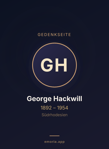 Gedenkportrait von George Hackwill