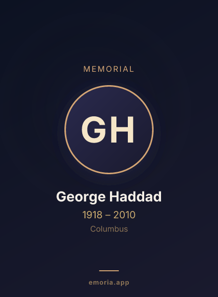 Memorial portrait of George Haddad