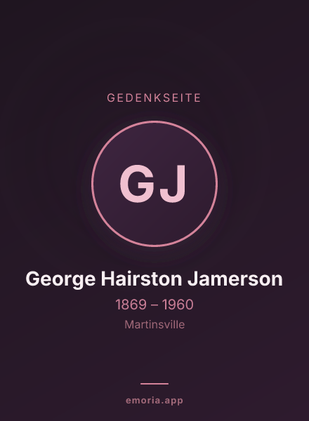 Gedenkportrait von George Hairston Jamerson