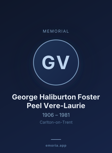 Memorial portrait of George Haliburton Foster Peel Vere-Laurie