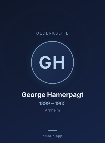 Gedenkportrait von George Hamerpagt