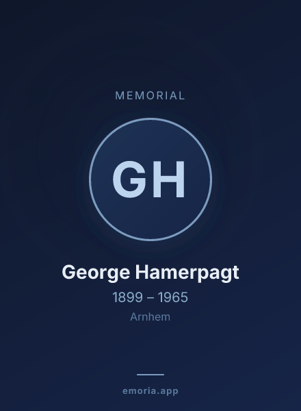 Memorial portrait of George Hamerpagt