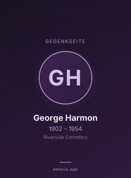 Gedenkportrait von George Harmon