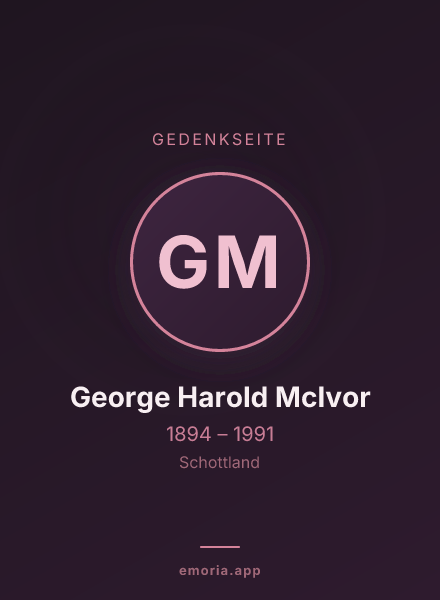 Gedenkportrait von George Harold McIvor