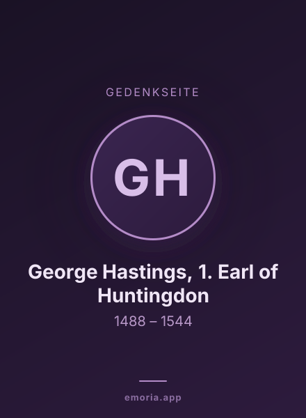 Gedenkportrait von George Hastings, 1. Earl of Huntingdon