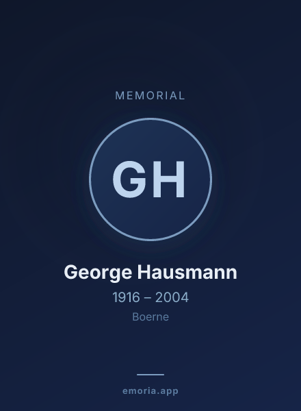 Memorial portrait of George Hausmann