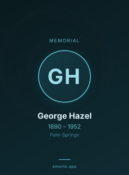 Memorial portrait of George Hazel