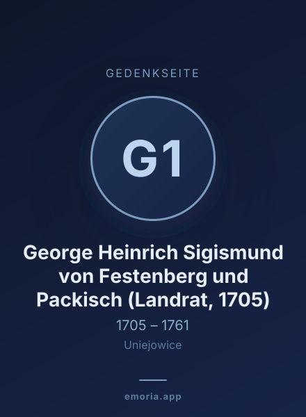 Gedenkportrait von George Heinrich Sigismund von Festenberg und Packisch (Landrat, 1705)