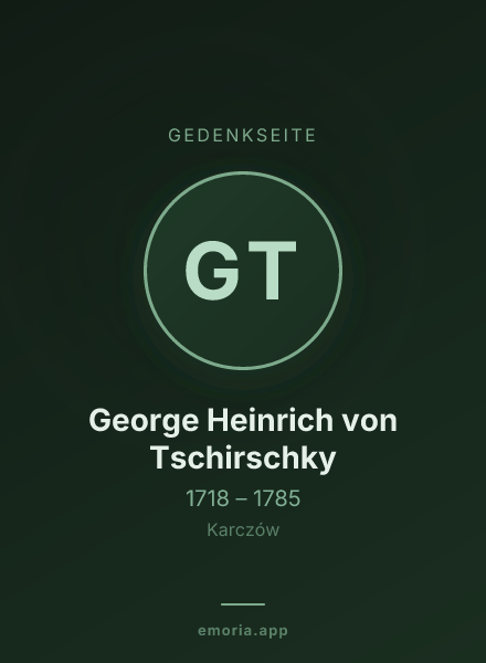 Gedenkportrait von George Heinrich von Tschirschky