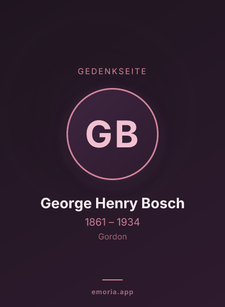 Gedenkportrait von George Henry Bosch