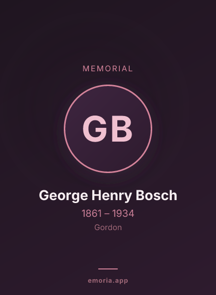 Memorial portrait of George Henry Bosch