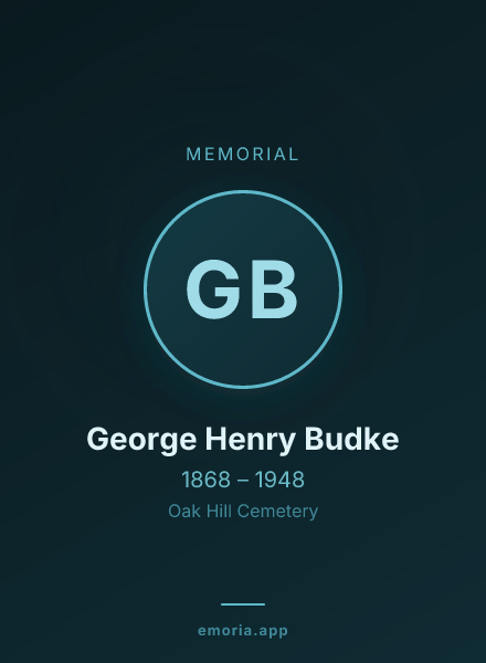 Memorial portrait of George Henry Budke