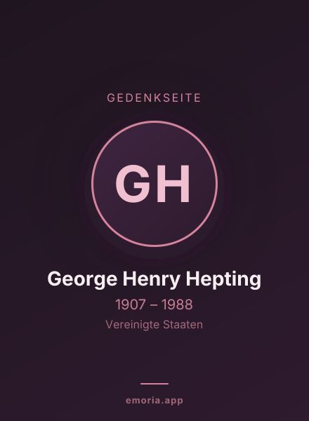 Gedenkportrait von George Henry Hepting