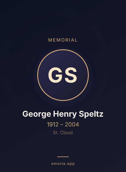 Memorial portrait of George Henry Speltz
