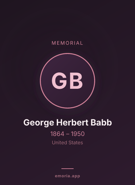 Memorial portrait of George Herbert Babb