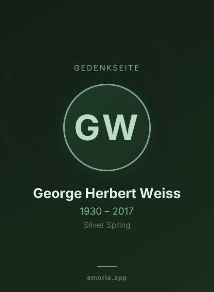 Gedenkportrait von George Herbert Weiss