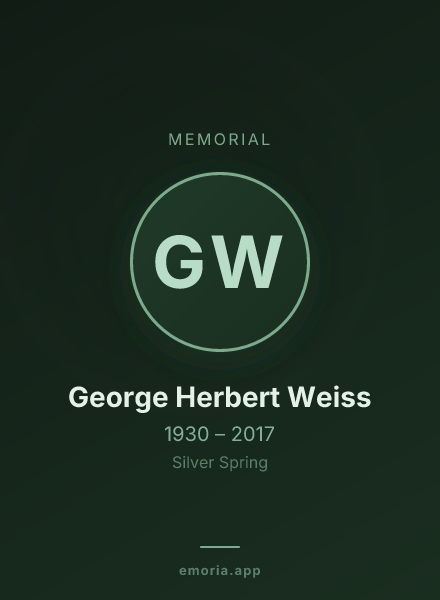 Memorial portrait of George Herbert Weiss