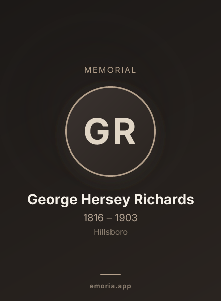 Memorial portrait of George Hersey Richards