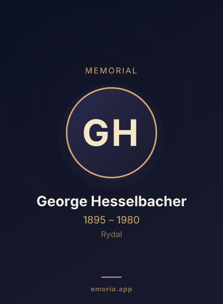 Memorial portrait of George Hesselbacher