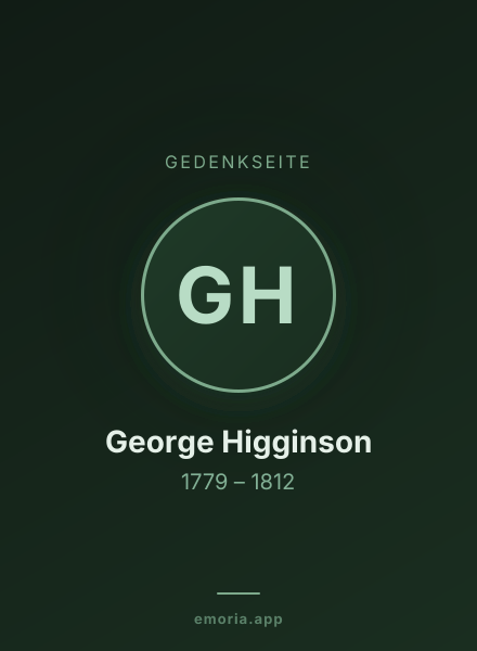 Gedenkportrait von George Higginson