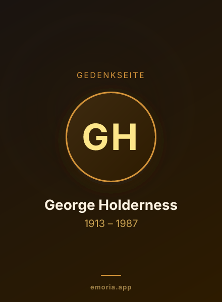 Gedenkportrait von George Holderness