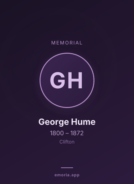 Memorial portrait of George Hume