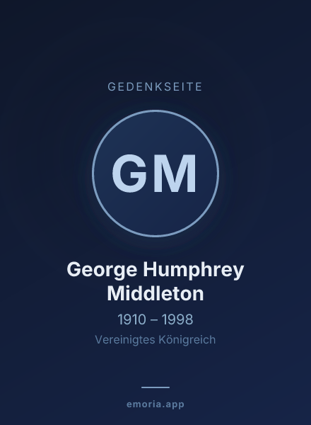 Gedenkportrait von George Humphrey Middleton