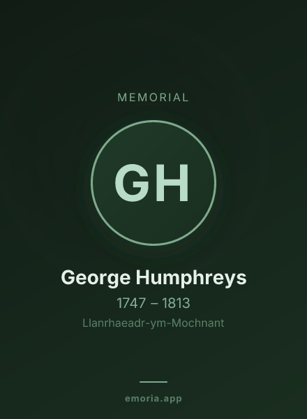Memorial portrait of George Humphreys