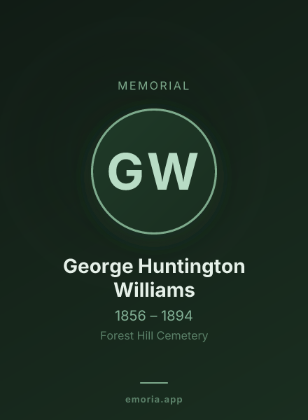 Memorial portrait of George Huntington Williams
