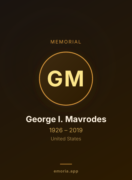 Memorial portrait of George I. Mavrodes