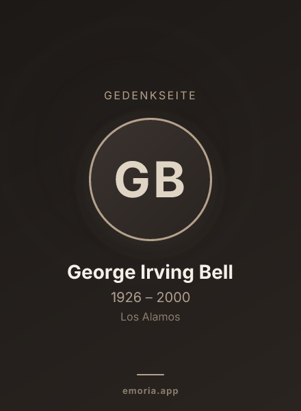 Gedenkportrait von George Irving Bell