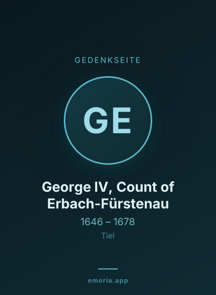 Gedenkportrait von George IV, Count of Erbach-Fürstenau