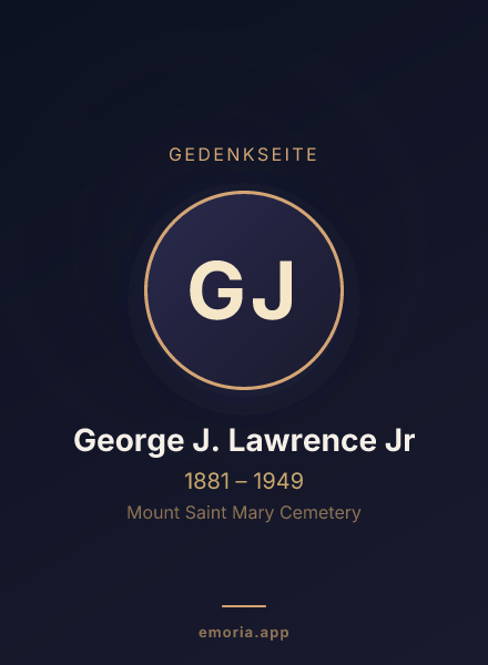 Gedenkportrait von George J. Lawrence Jr