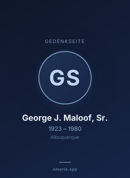 Gedenkportrait von George J. Maloof, Sr.