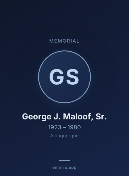 Memorial portrait of George J. Maloof, Sr.