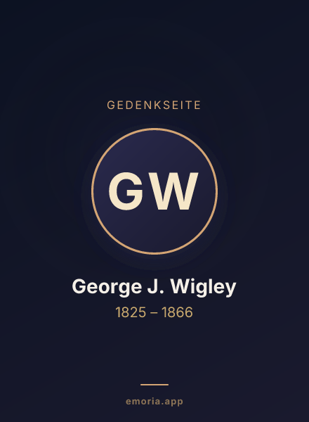 Gedenkportrait von George J. Wigley