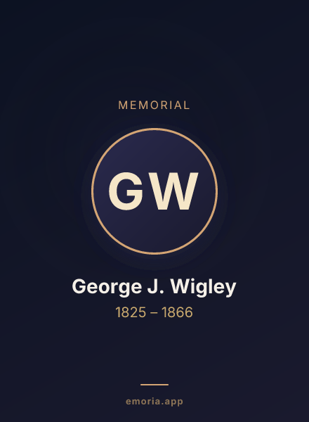 Memorial portrait of George J. Wigley