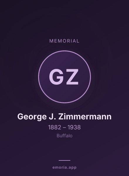 Memorial portrait of George J. Zimmermann