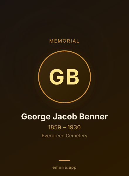 Memorial portrait of George Jacob Benner